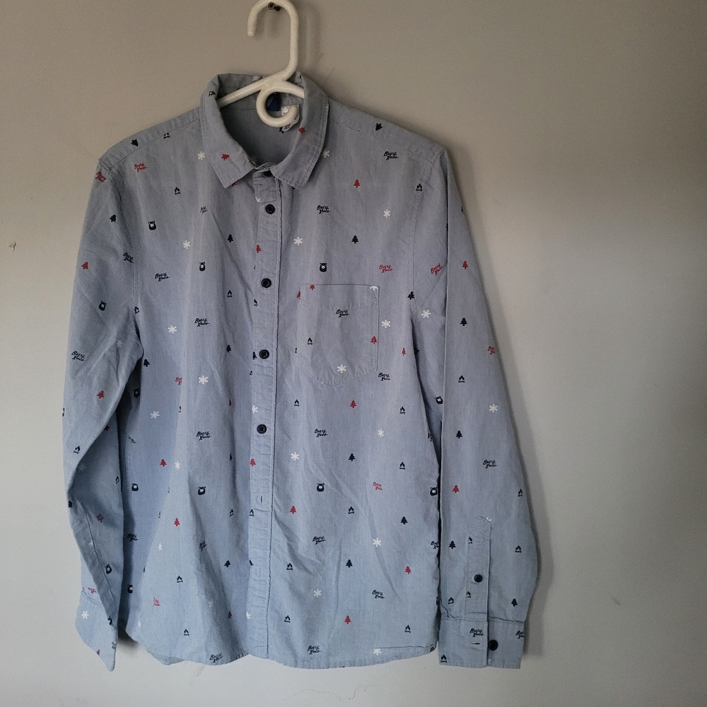 Divided Men's Blue Patterned Shirt Size M